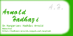 arnold hadhazi business card